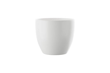 Beyaz seramik bardak ya da beyaz arka planda bardak. 3B görüntüleme