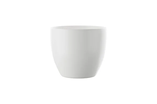 Copo Cerâmica Branca Caneca Fundo Branco Renderização — Fotografia de Stock