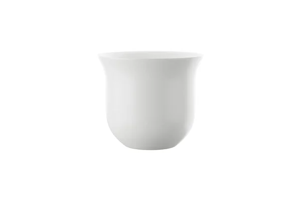 Fehér Kerámia Csésze Vagy Bögre Fehér Alapon Renderelés — Stock Fotó