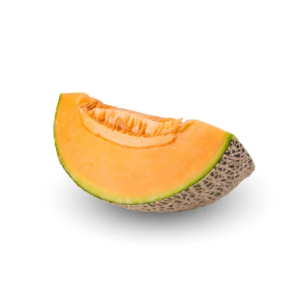 Kantaloupe Melon Isolerad Vit Bakgrund — Stockfoto