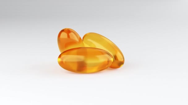 Soft Gelatin Capsules Containing Oily Drugs Nutritional Supplements Vitamin Rendering — Stok Video