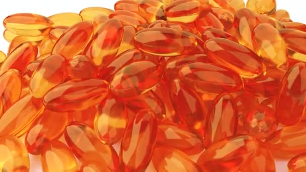 Soft Gelatin Capsules Containing Oily Drugs Nutritional Supplements Vitamin Rendering — Video Stock