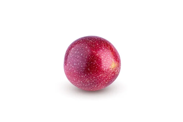 Egész Passionfruit Fél Maracuya Izolált Fehér Alapon — Stock Fotó