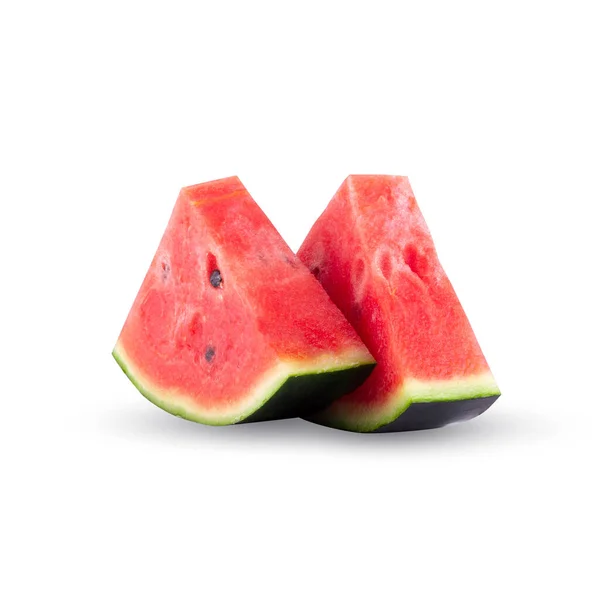 Wassermelone Süß Und Saftig Isoliert Auf Weißem Hintergrund — Stockfoto