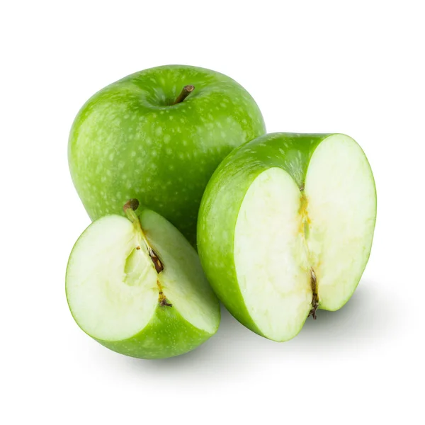 Fresh Green Apple Isolated White Background — Stock Photo, Image