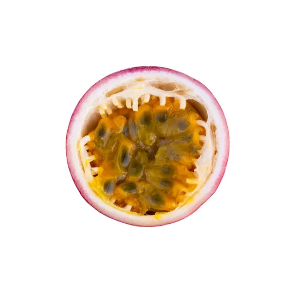 Whole Passionfruit Half Maracuya Isolated White Background — Stock Photo, Image