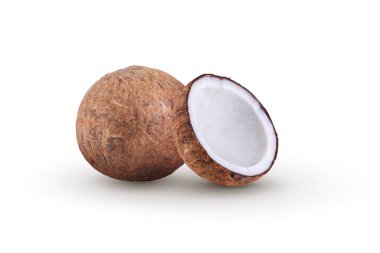 Hindistan cevizi beyaz bir arkaplanda izole edildi