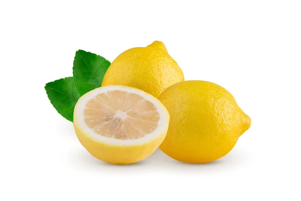 Yellow Lemon Isolated White Background — Stock Photo, Image