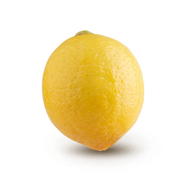 Жовтий Лимон Ізольований Білому Тлі — стокове фото