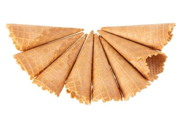 Cone Sorvete Waffle Isolado Fundo Branco — Fotografia de Stock