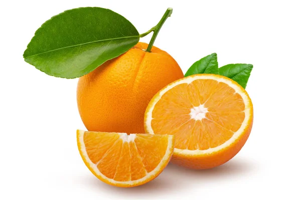 Fruta Naranja Fresca Aislada Sobre Fondo Blanco — Foto de Stock