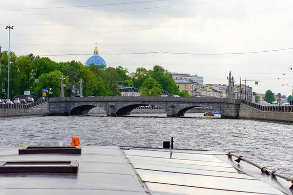 2021 Rússia São Petersburgo Arquitetura Embankment Rio Fontanka Ponte Obukhovsky — Fotografia de Stock