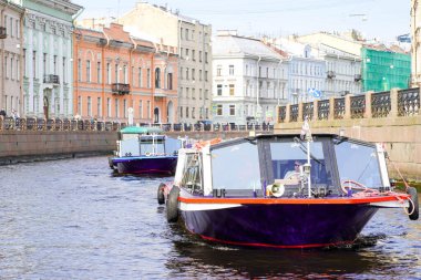 07.01.2021 Rusya St. Petersburg. Mimarlık. Fontanka seti. Nehirler ve kanallar turu.