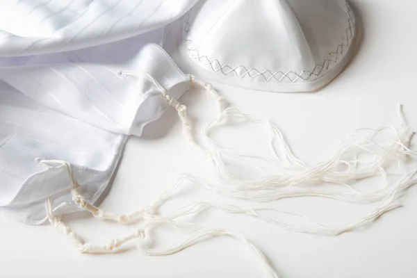 Kippah Tallit Katan Yahudi Ulusal Dini Tallith Katan Fırçalı Pelerin — Stok fotoğraf