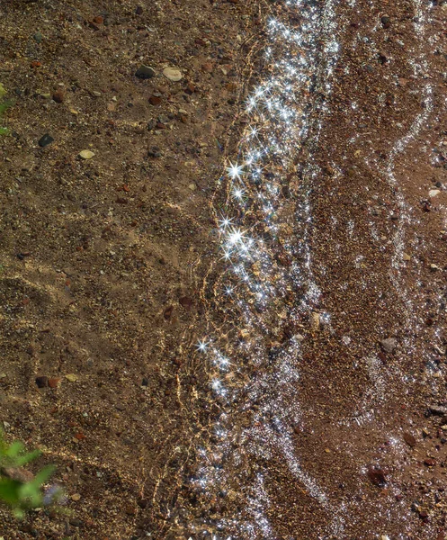 Blick Von Oben Auf Einen Steinigen Meeresboden Kristallklares Wasser Auf — Stockfoto
