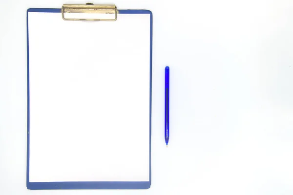 Office Desk Clipboard Isolated White Background — Stock Photo, Image