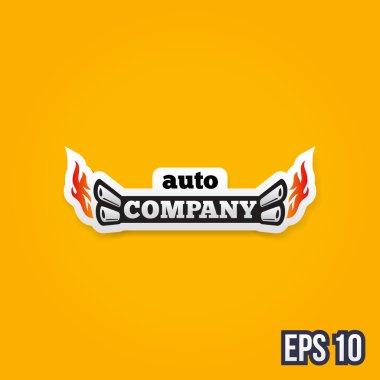 Retro renk otomotiv vektör etiket kavramı