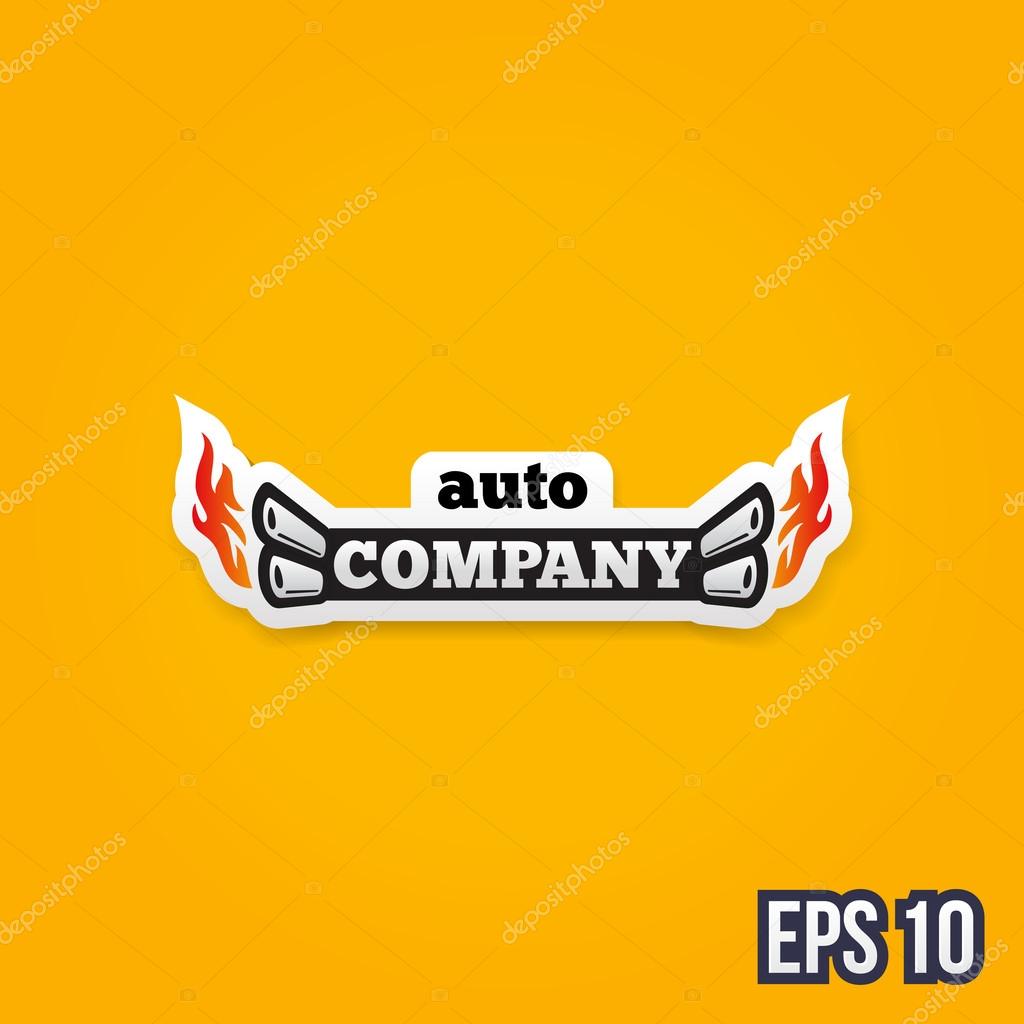 Automotive color fire label concept, symbol looks like logo