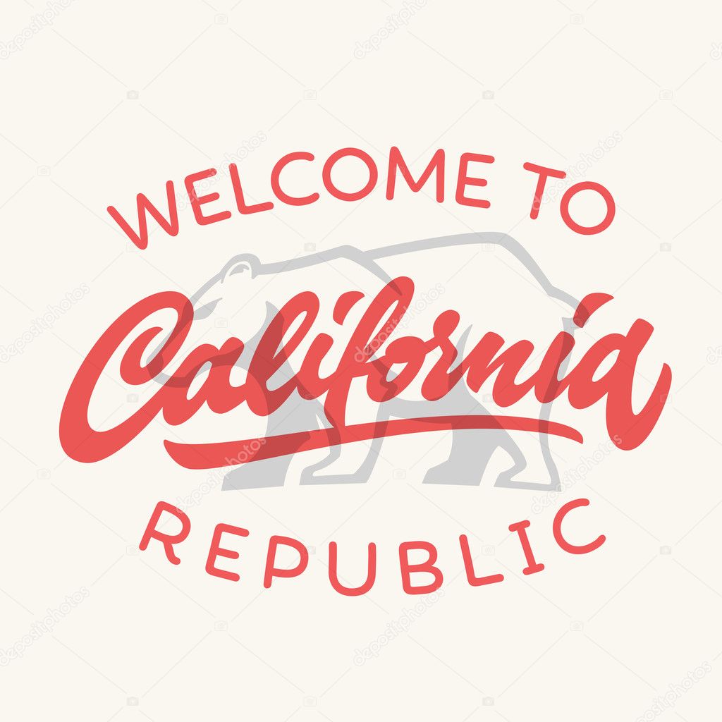 Vintage california republic handwritten t-shirt design
