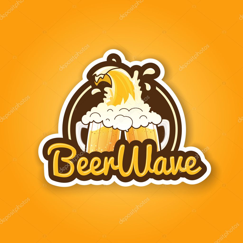Premium retro beer badge label sticker design for bar pub tavern, symbol looks like logo