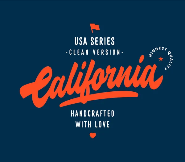 Design Rukopisu Kalifornii Usa States Series Původní Kalifornská Vektorová Typografie — Stockový vektor