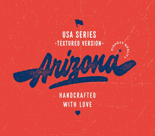 Arizona Yazısı Tasarımı Abd Serisi Orijinal Arizona Vektör Tipografisi Fırça — Stok Vektör