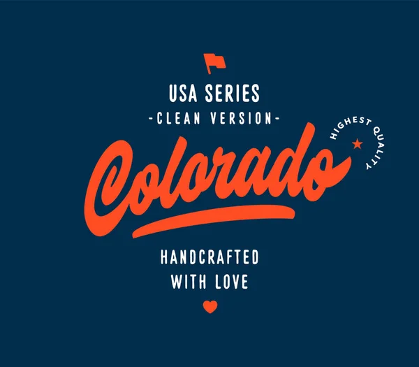 Diseño Letras Mano Colorado Estados Unidos Series Tipografía Vectorial Original — Vector de stock