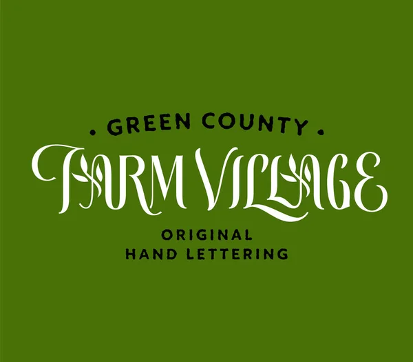 Farm Village Ручний Напис Написами Дизайн Фрази Фермерс Ринок Оригінальні — стоковий вектор