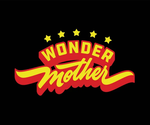 Wonder Mother Funny Shirt Abbigliamento Borsa Tazza Telefono Caso Stampa — Vettoriale Stock