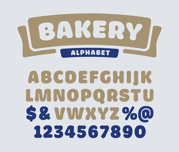 Αρτοποιείο Χαριτωμένο Μαλακό Νόστιμο Αλφάβητο Αναζητούν Χοντρά Παιχνιδιάρικα Γράμματα Χαρούμενη — Διανυσματικό Αρχείο