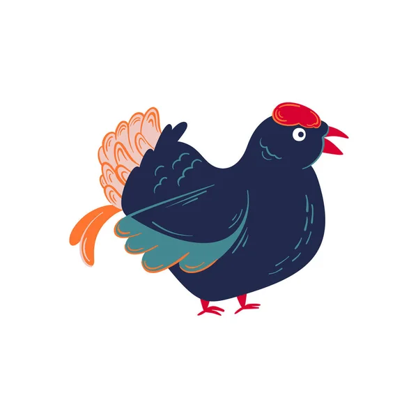 Tétras Noir Coq Noir Vecteur Oiseaux Sauvages Illustration Isolée Tétras — Image vectorielle