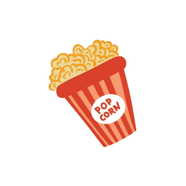 Retro Popcorn Vector Illustration Cinema Hand Drawn Food Illustration Isolated — Stock Vector