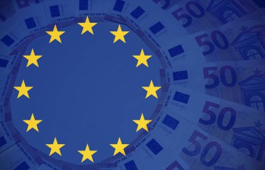 Avrupa bayraklı Avrupa banknotları