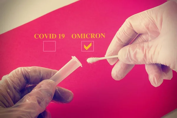 Doctor Hands Covid Pcr Test Omicron — Stok fotoğraf