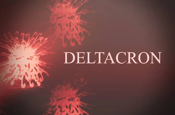 Image Flu Covid Variant Virus Cell Microscope Deltacron — Stockfoto