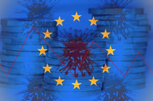 Концепция Европейской Фондовой Биржи Время Коронинского Вируса — стоковое фото