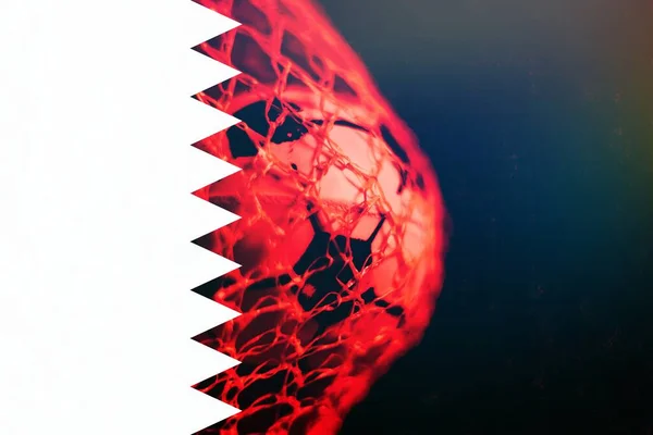 Soccer Ball Quatar Flag — стоковое фото