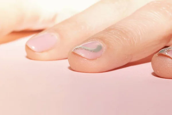 Macro Shot Woman Fingers Manicure — Stockfoto