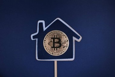 İçinde bitcoin olan ev şekli .