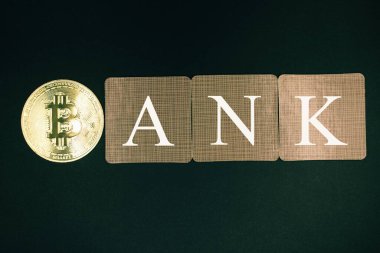 B 'yi bitcoin olarak kullanan kelime bankası. Bitcoin Bankası Konsepti