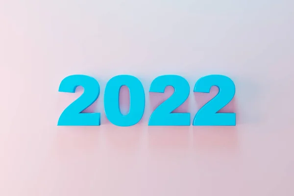 2022 Number Clean Color Abstract Background Happy New Year Concept — Stock Photo, Image