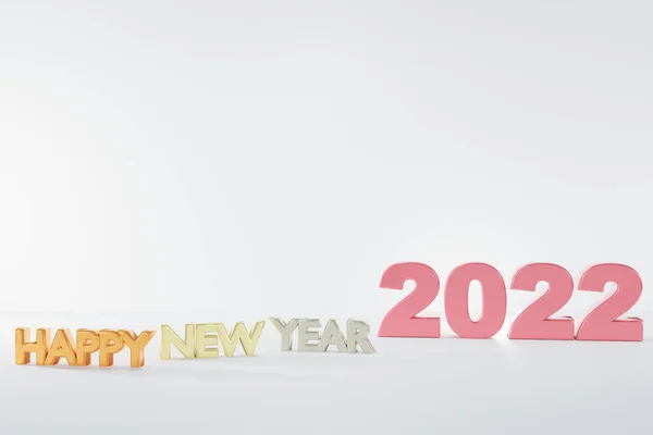 2022 Szám Tiszta Színben Absztrakt Háttérrel Boldog Évet Render Grafikai — Stock Fotó