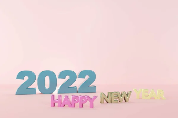 2022 Szám Tiszta Színben Absztrakt Háttérrel Boldog Évet Render Grafikai — Stock Fotó