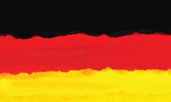 Hand drawn painted watercolor vector flag of Germany — Stock Vector
