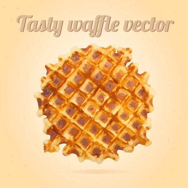 Vector illustration of tasty Belgian Waffle. — Stock Vector