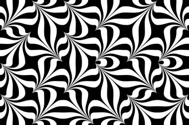 Vector abstract surreal seamless black and white pattern clipart