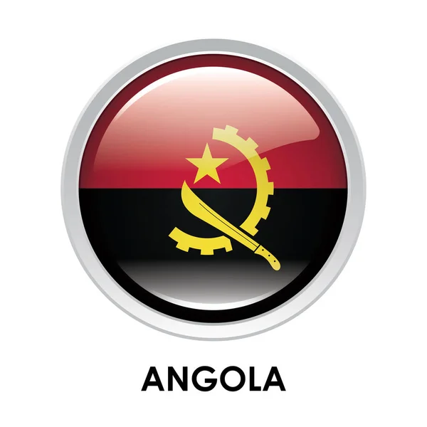 Runde Flagge Von Angola — Stockfoto