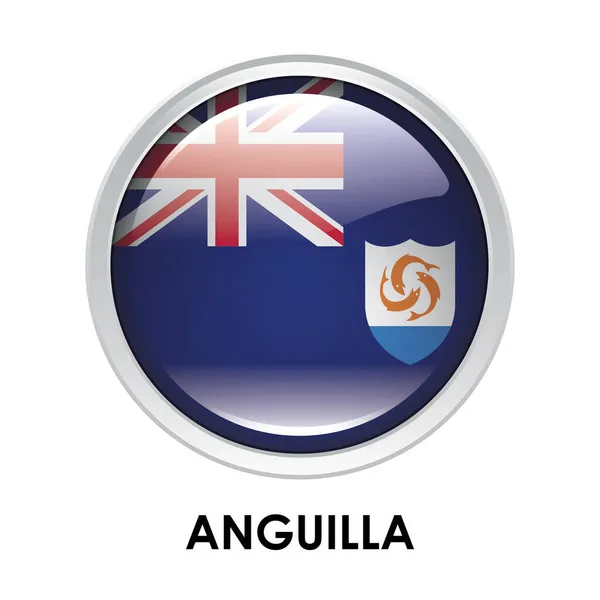 Rund Flagga Anguilla — Stockfoto