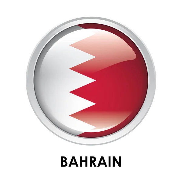 Runde Flagge Von Bahrain — Stockfoto