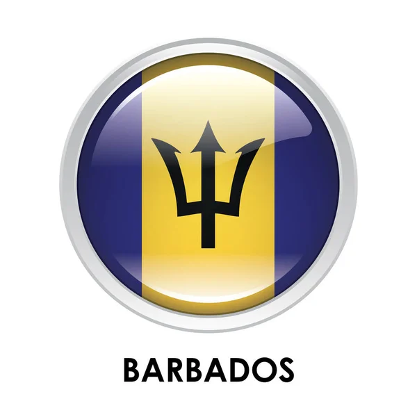 Круглий Прапор Барбадосу — стокове фото